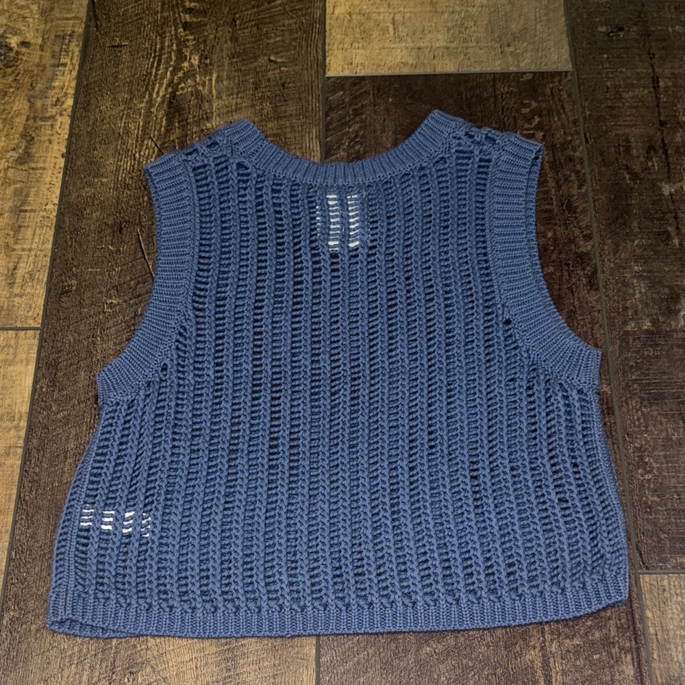 Blue Knit Sweater Top - Picture 3 of 4